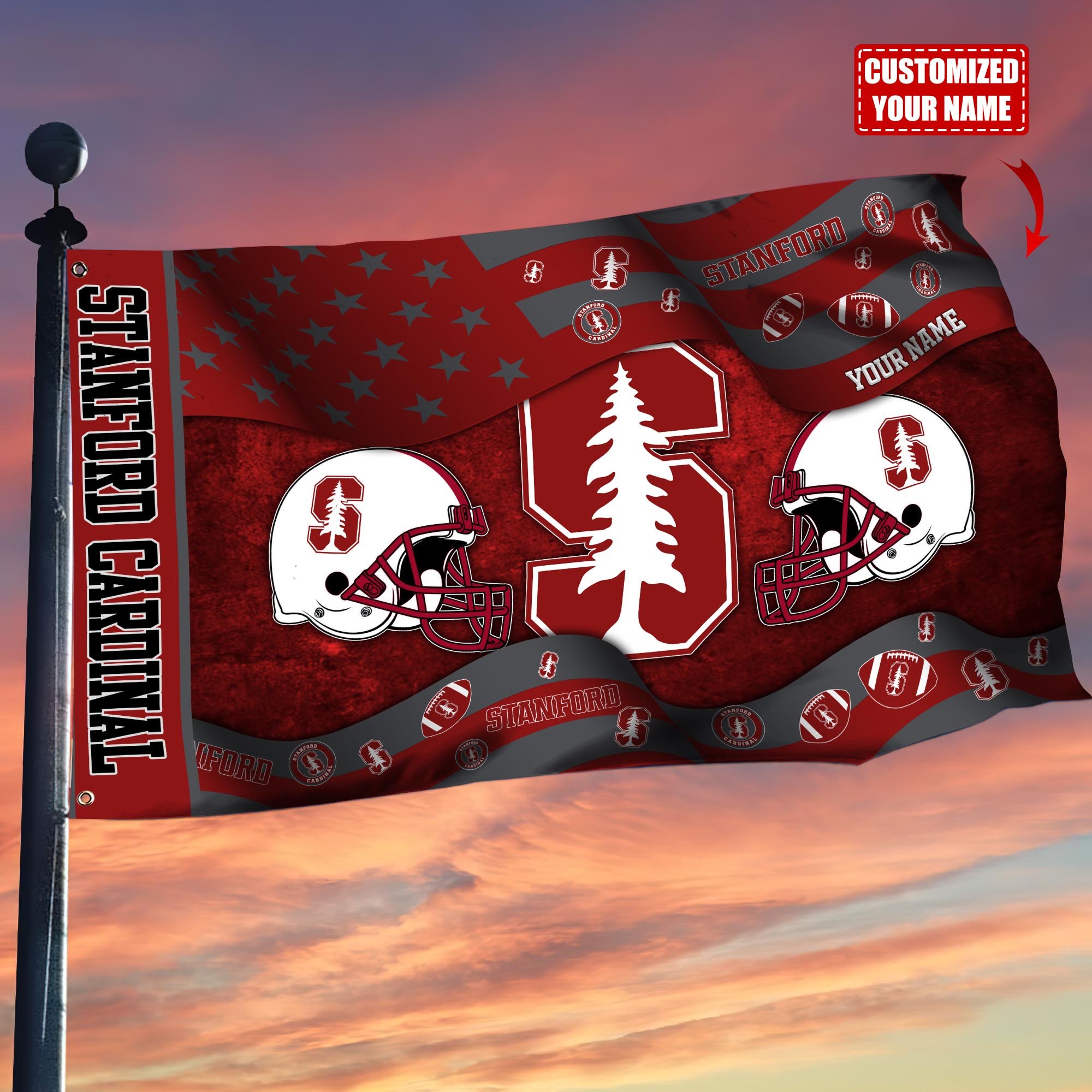 Stanford Cardinal Custom Flag3x5ft, Let Your Flag Fly TT59114